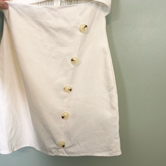 Anthropologie Mare Mare Women's White Cutout Twill Halter Mini Dress Small NWT - Picture 5 of 10